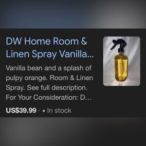 DW Home Vanilla Brûlée Room & Linen Spray